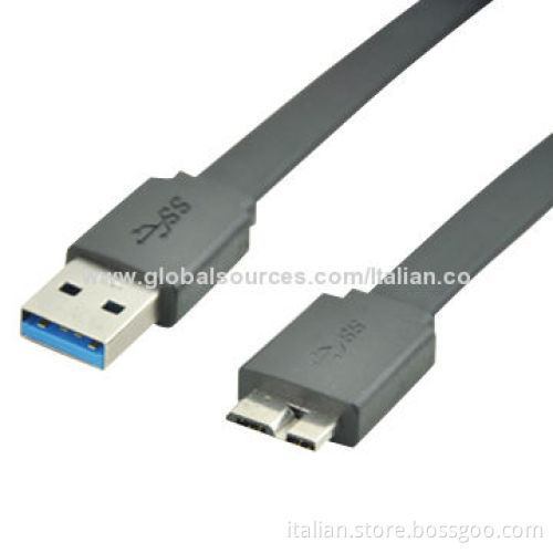 TPE Flat-shaped USB Cable for Samsung Galaxy Note 3, Stronger and Durable